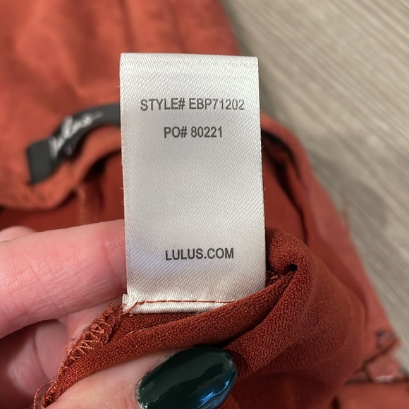 Dear Friends Rust Red Vegan Suede High Waisted Pants - Picture 11 of 13